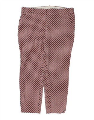 J. CREW Damen Slim Cropped Hose US 10 Large W32 L26 Rot Blumenmuster Baumwolle DE16