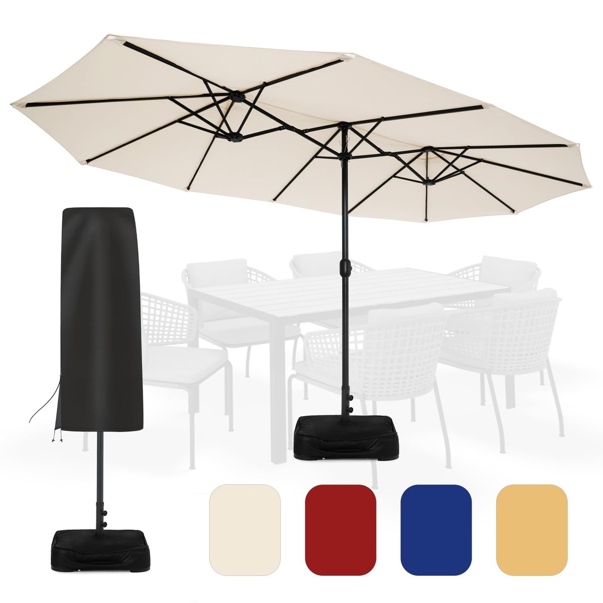 industrial strength patio umbrellas 8 Heavy Duty Umbrella - Khaki Enjoy effortless operation with the hand 9' Wooden Commercial Grade Patio