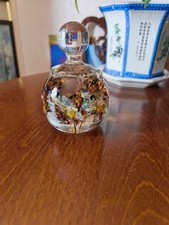 Rare 12cm Glass Paperweight – Selkirk / Langham Style – 3D Flower Sculpture