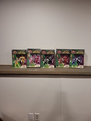 Full Set of 5 Vintage 1994 Mighty Morphin Power Rangers Karate Action 8'' Figures