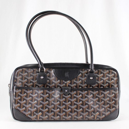 GOYARD Saint Martin Black Canvas Shoulder Bag Large Vintage Dust Bag 33cm