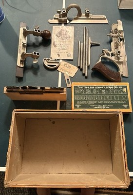 Vintage Stanley No 45 Sweetheart Combination Plane + All Cutters & Box Complete