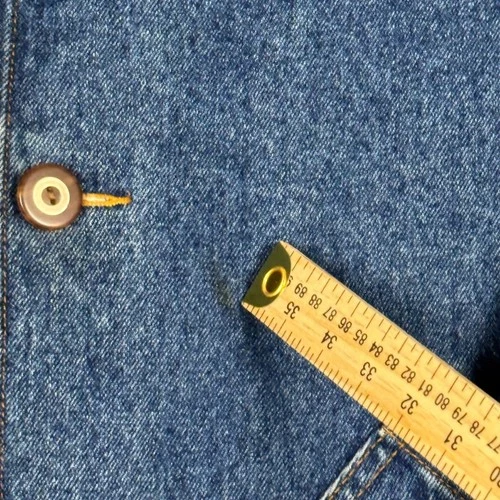 Vintage 90s Eddie Bauer Denim Jacket Mens L Chore Barn Coat Corduroy Collar image 13