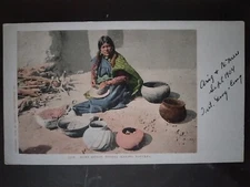 Moki Indian Woman Making Pottery - 1904, Rough Edges