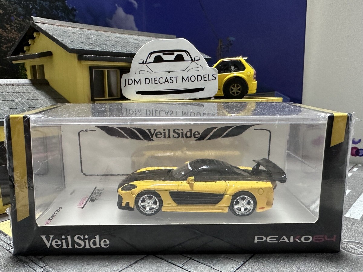 Peako 1/64 Mazda RX-7 Veilside Fortune 7 Yellow / Black Fast