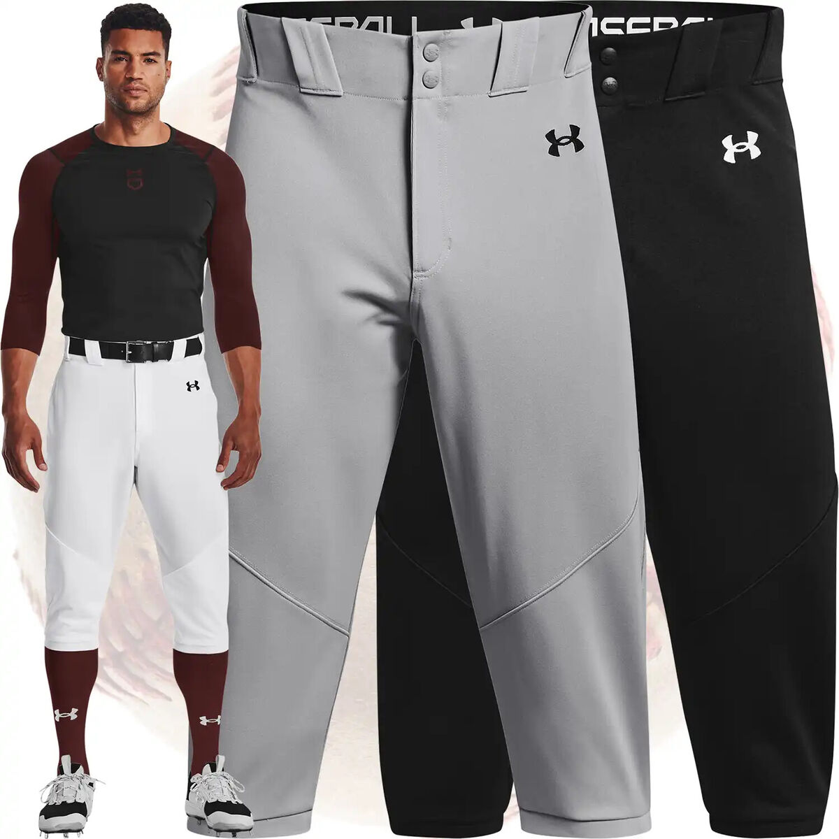 Under Armour Utility Knicker Mens Baseball Pants - White Under Armour Utility Knicker Mens Baseball Pants - White