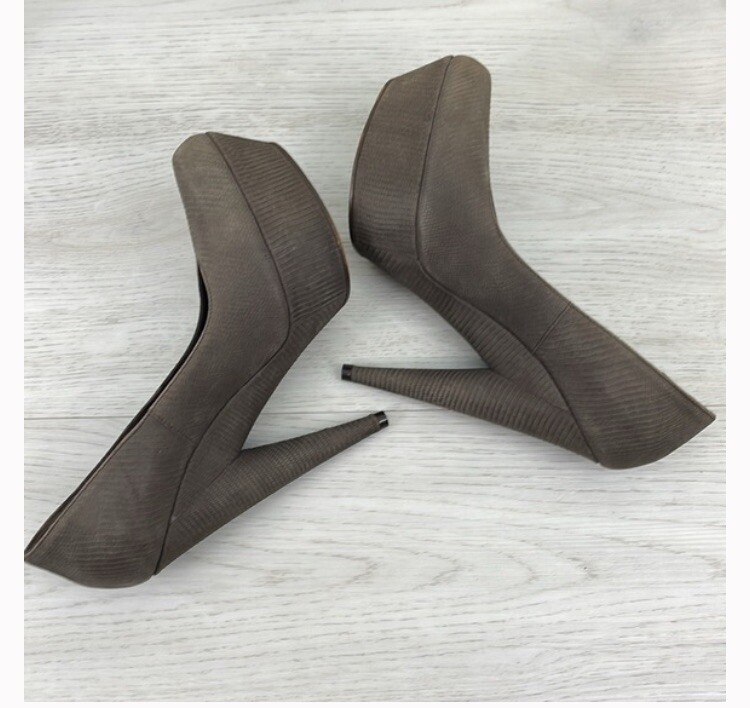 YSL Yves Saint Laurent ALIAMA Lucertola Emb. Tacchi plateau scamosciati US 6 5 EUR 36 5