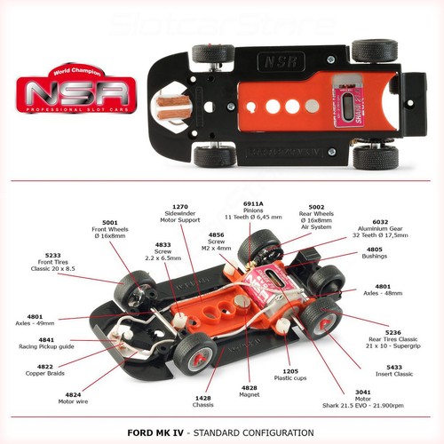 NSR 0410 SW Ford GT40 MK IV "No.10 Martini Racing Red" 1:32 Auto Slotcar analog - Picture 3 of 3