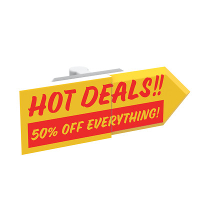 Spinner Sign ''Hot Deals'' -  Custom Printed Minifig Scale - MOC - Brick City