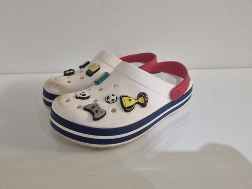 Crocs Women's White Slip on Sandals size W8 M6 uk 6 - 第 1/8 張圖片