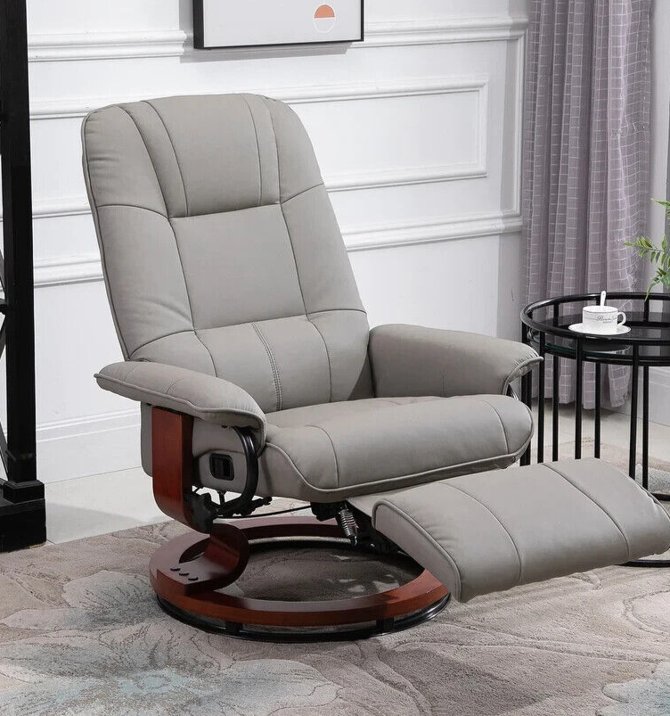 Adjustable Manual Swivel Base Recliner Chair with Extending