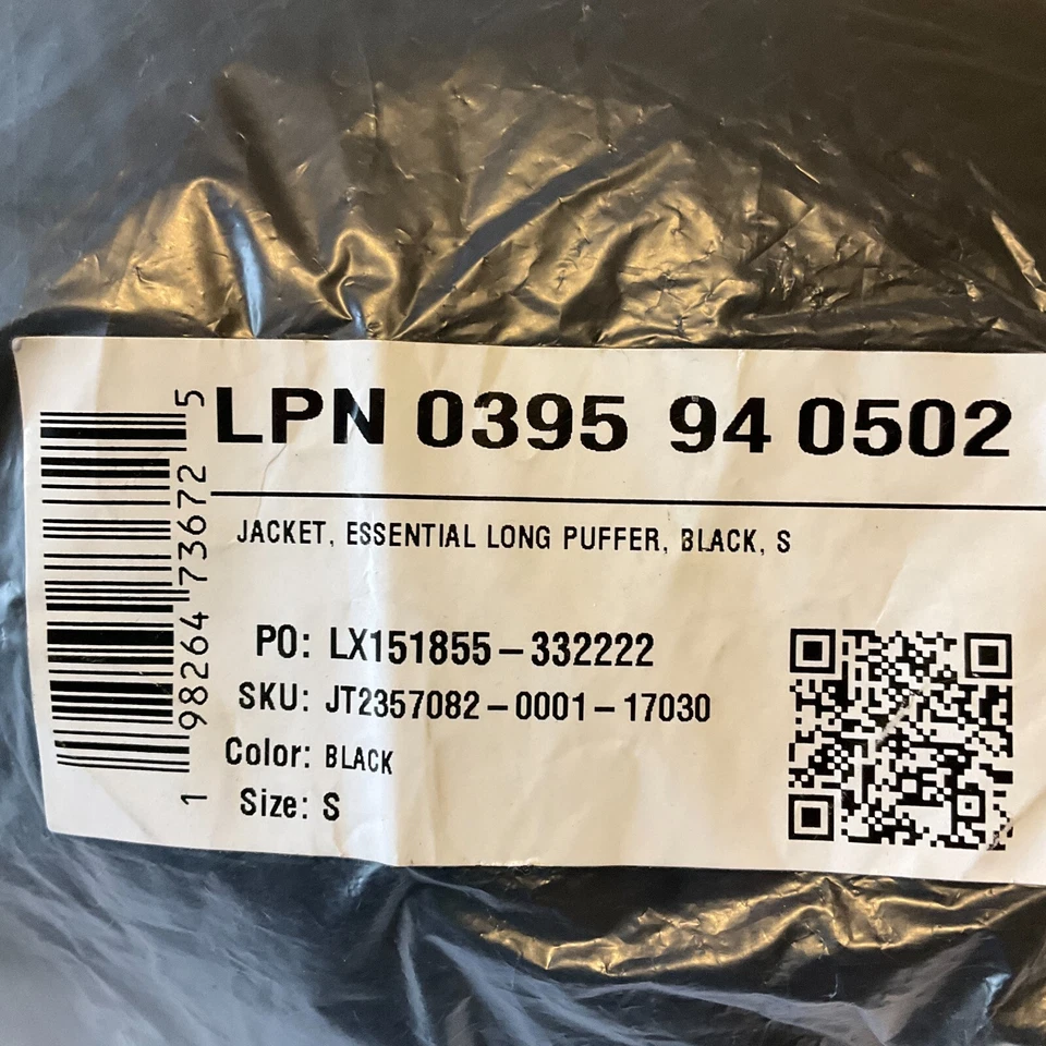 Chaqueta Abrigo Largo Puffer Fabletics Essential Mujer Talla S Negra Bolsillos Con Capucha Foto 4 de 4