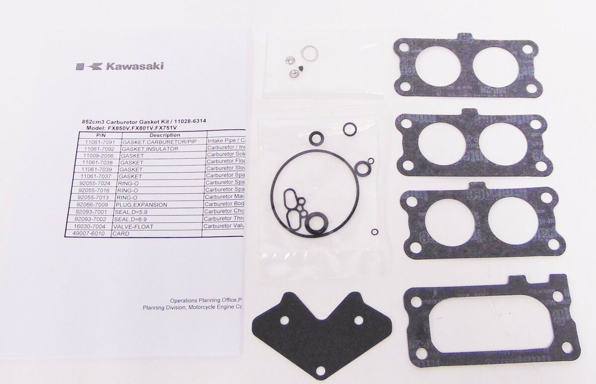 OEM Kawasaki Lawn Mower Carburetor Gasket Kit 11028-6314 OEM Kawasaki Lawn Mower Carburetor Gasket Kit 11028-6314
