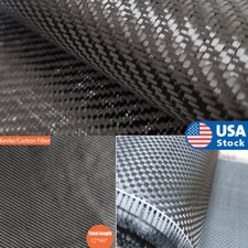 Black Carbon Fiber Fabric Cloth 3K 220gsm 2x2 Twill Weave Fabrics 12" x 60" Inch