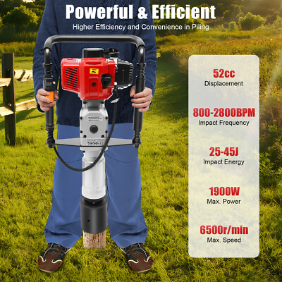 52CC 2.3HP Gas Powered T Post Driver Fence Pile Driver Pounder