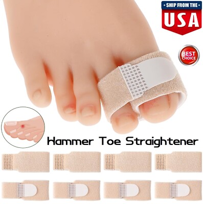 8× Hammer Toe Straightener Hammer Toe Splints Broken Toe Wraps Toe Corrector USA