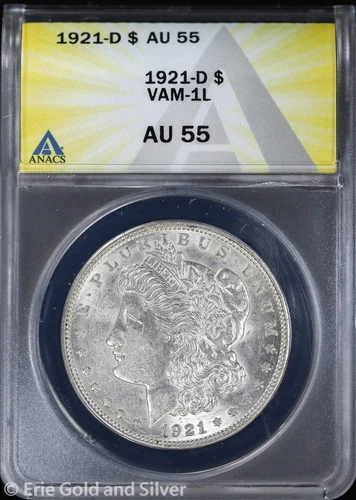 1921-D $1 Morgan Silver Dollar ANACS AU 55 | VAM-1L