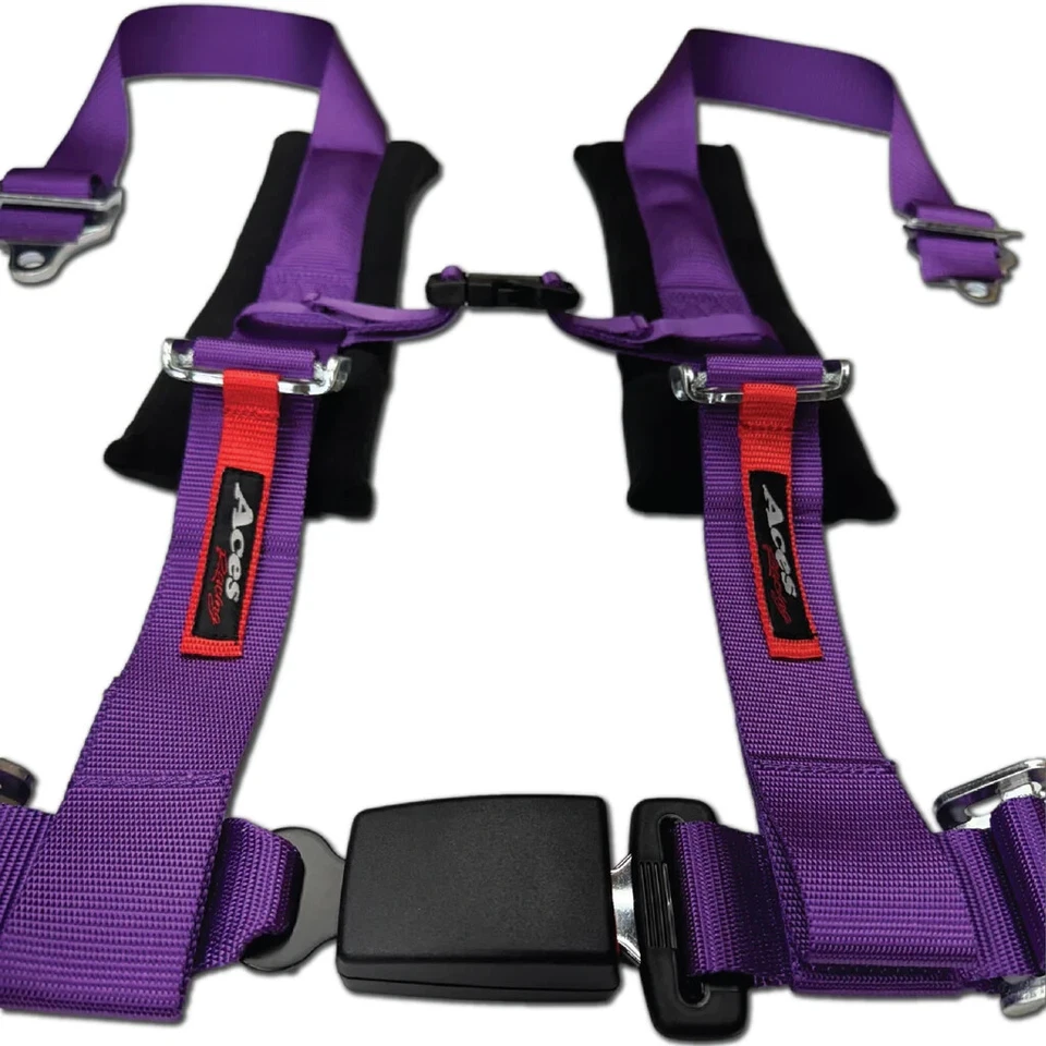 Arnés púrpura de 4 puntos (par) para UTV Polaris Canam Honda Yamaha y más Foto 4 de 4