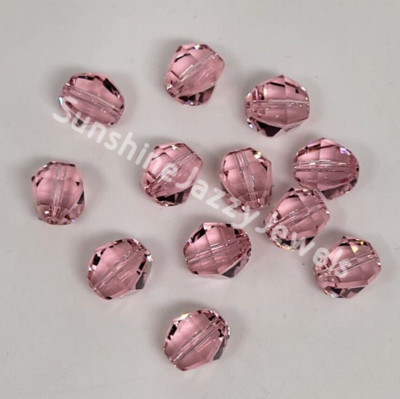6pc Swarovski Crystal Light Rose 8mm Lucerna 5030 Beads; Rare!