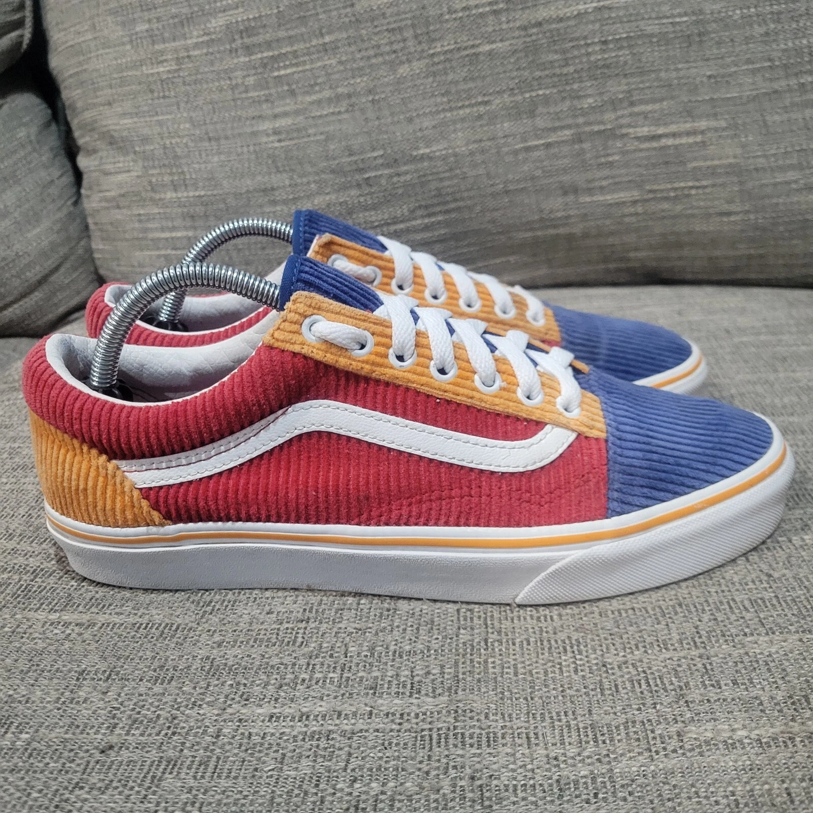 VANS Furgoni in velluto a coste. Pattino basso uomo taglia 10 arancione rosso blu