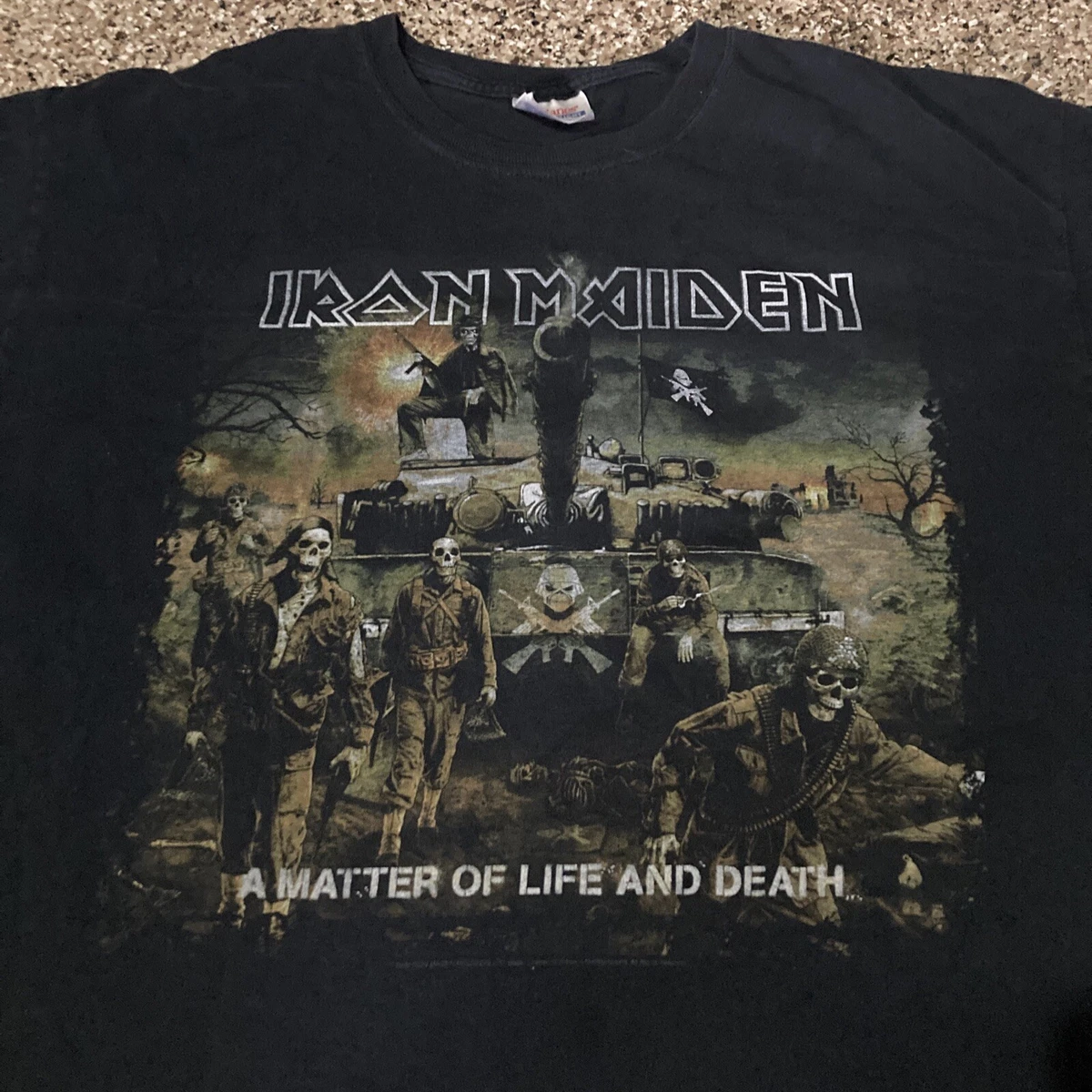 Iron Maiden Shirt Hanes Heavyweight Tag Adult Size Large