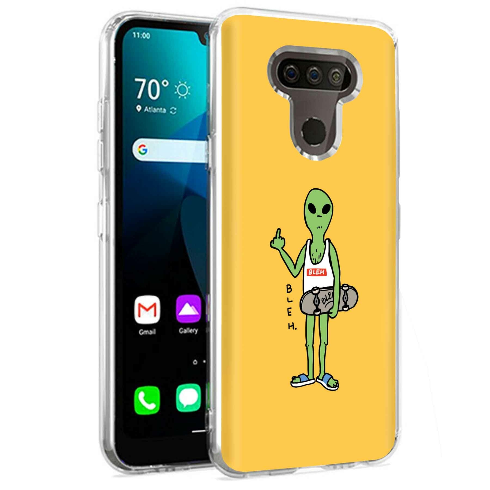 Phone Case for LG Harmony 4,Xpression Plus 3,K40S, Bleh Alien Yellow  Print