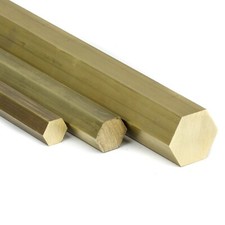Messing Sechskant Sw 9mm Ms58 L&auml;nge w&auml;hlbar Vollmaterial 6-kant Stange 6kt Stab