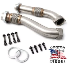 Heavy Duty Stainless Steel Bellowed Up Pipe Kit Early 1999 Ford 7.3L Powerstroke