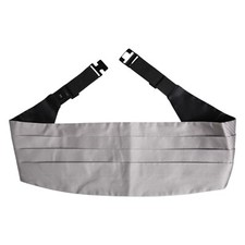 DOLCE & GABBANA Cummerbund Gray Men 100% Silk Belt Wide Waist IT44 / XS 450usd