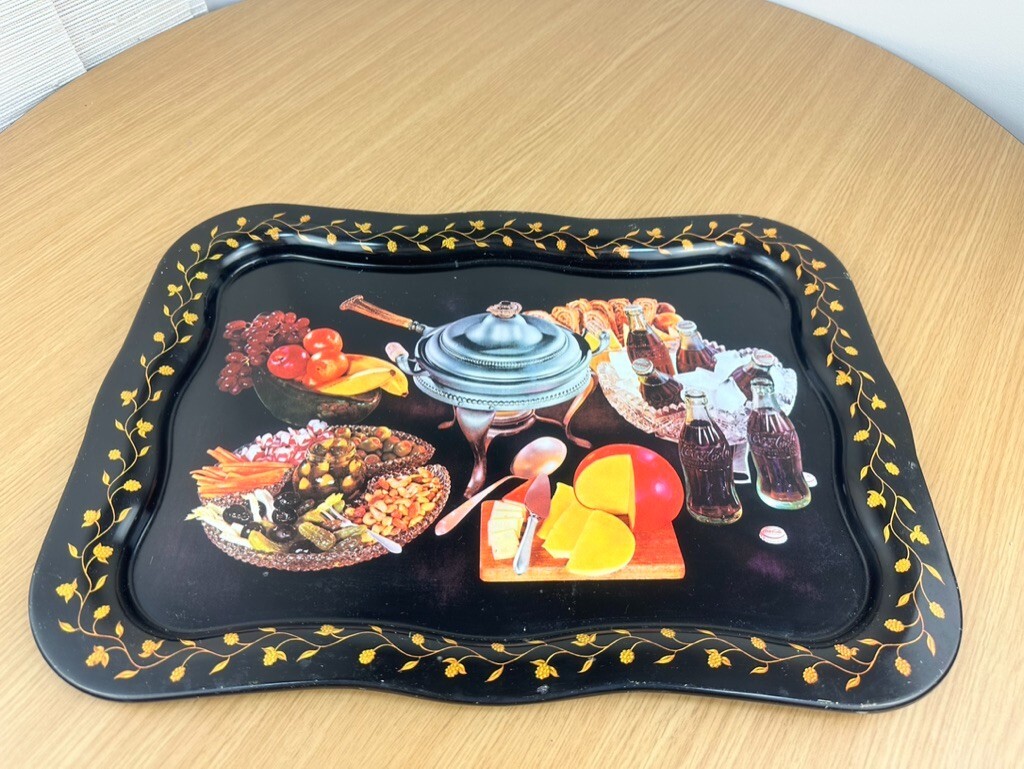VTG Rare 50s Retro Coca-Cola Metal Serving Tray Home Decor 18X13