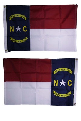 2x3 Embroidered State of North Carolina Double Sided 210D Sewn Nylon Flag 2'x3'