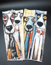 Set of 4 "Muttley Crew" Print Funny Dog Kitchen Towels (16x24) New without Tags