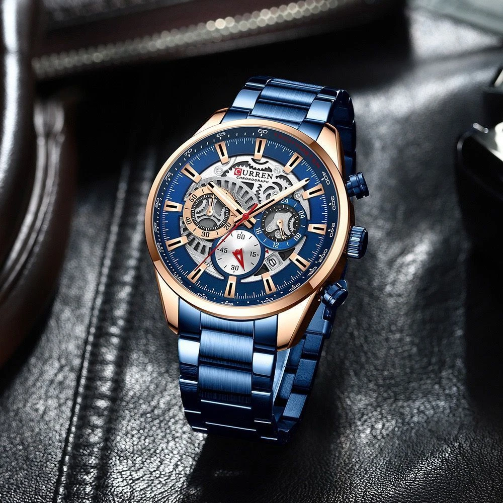 Orologio da uomo CURREN 8464 impermeabile, cronografo, con data, di marca, elegante, casual, originale, sportivo