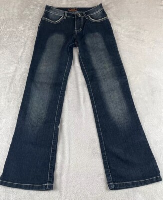 Diwa womens dark wash blue denim bootcut jeans size 27