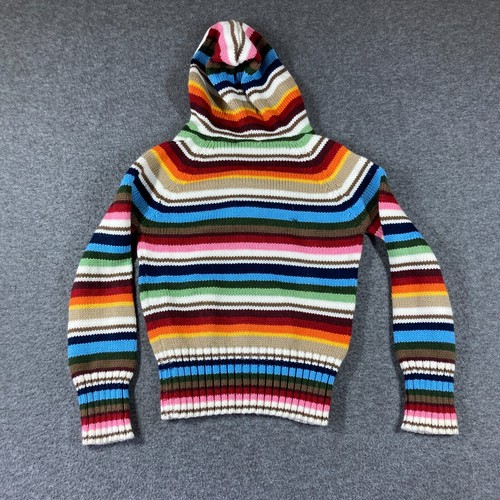 Vintage Y2K Wool Blend Derek Heart Wool Blend Rainbow Stripe Sweater Girls XL - Picture 6 of 8