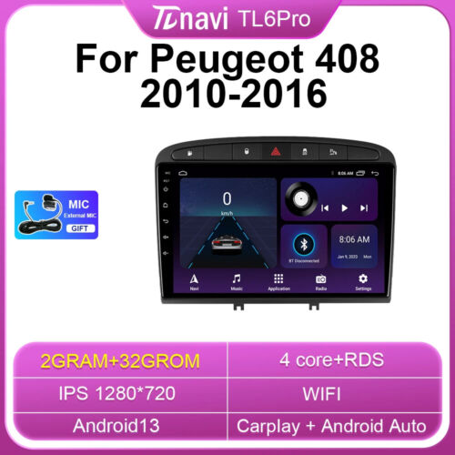 Pour Peugeot 408 2010-2016 Autoradio CarPlay vendu Android GPS Multimédia Lecteur Stéréo