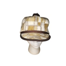 Newsboy Brown Fuzzy Made In USA Heavy Duty Sz 7 1/4 Fitted Hat Women