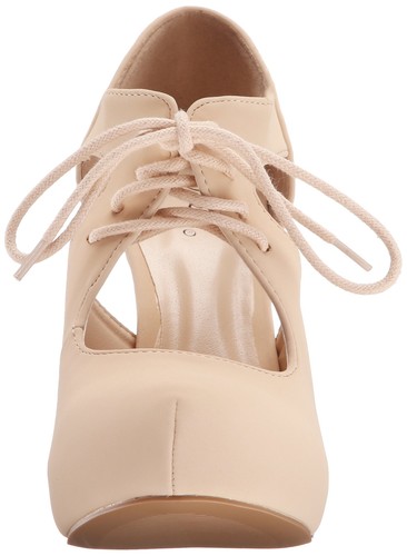 Qupid Women's Sandal's TRENCH-233 Heel Dress Pump Nude Size 6 US - Picture 2 of 8