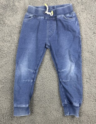 Joules Hugo Jeans Toddler 2y 2 Jogger Ribbed Sweat Pant Denim Pull on Retro Blue