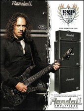 Metallica Kirk Hammett Signature ESP guitar Randall Stack Amp advertisement