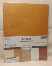 Paper Company "Desert" Cardstock~50 Sheets~Brown Ivory Red Tan+~NEW! 