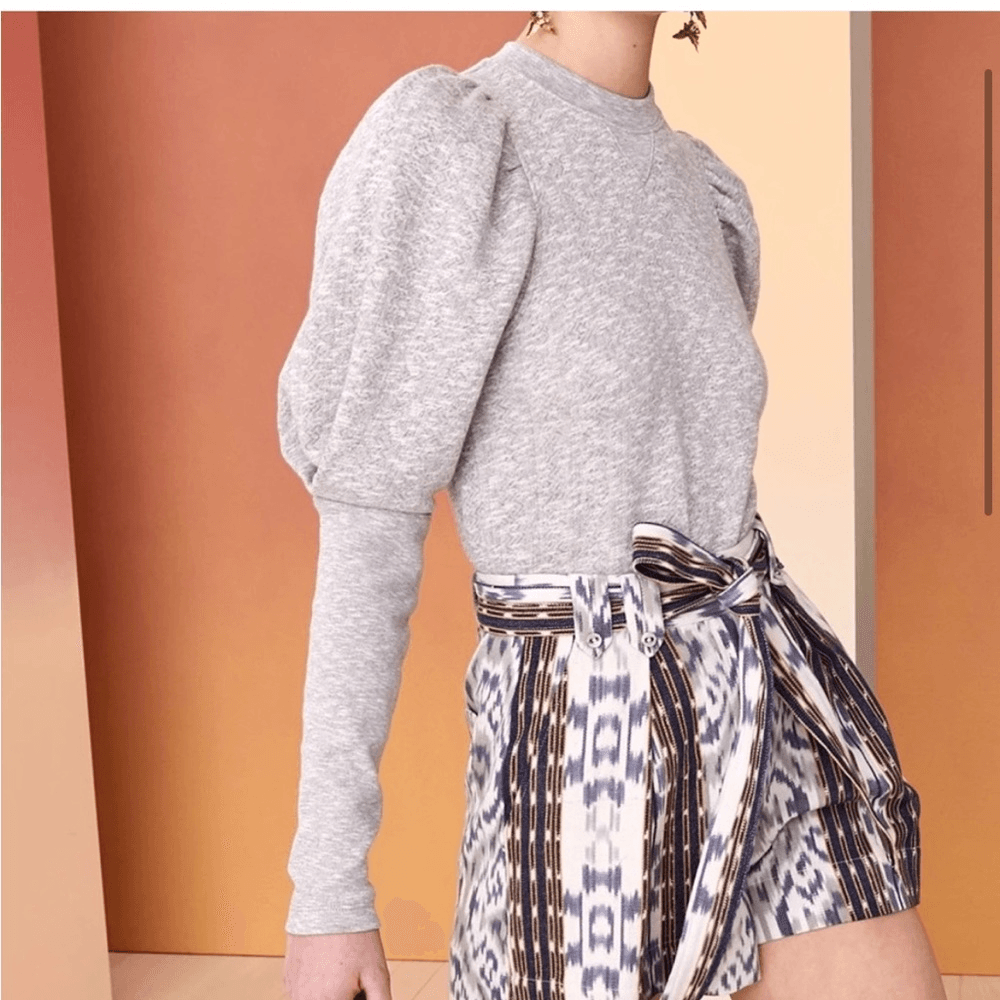 ULLA JOHNSON Philo puff sleeve pullover sweatshirt XS, Heather gray | eBay
