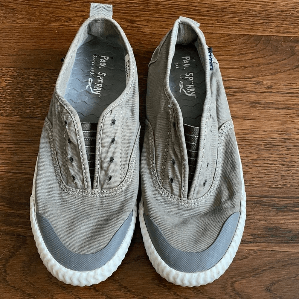 Sperry gray slip on no lace up sneakers