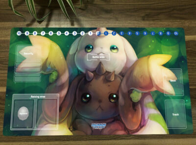 Hot 2021 Digimon Playmat Terriermon Lopmon Trading Card Game DTCG CCG Mat & Bag