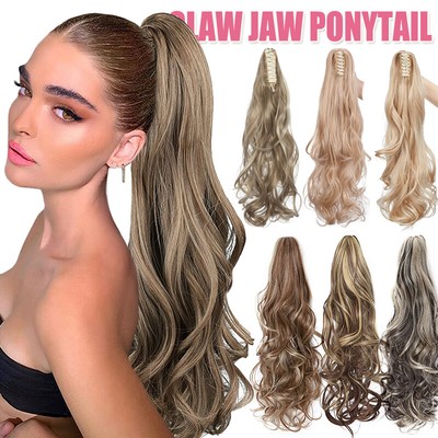 Klammer Zopf Pferdeschwanz Claw Ponytail Clip in Haarteil Haarverlängerung Lang