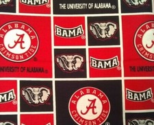 NFL Cotton Football Fabric Alabama University Bama 1 Yard 42 inches wide