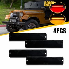 Front Rear Smoked Side Marker Turn Signal Light For Jeep CJ5 CJ6 CJ7 J20 Pickup