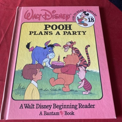 *KIDS* VINTAGE Winnie the Pooh - Pooh Plans A Party  (1986, Hard Book) Vol 18