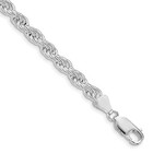 Solid Rope Chain Sterling Silver Rhodium-plated 5mm