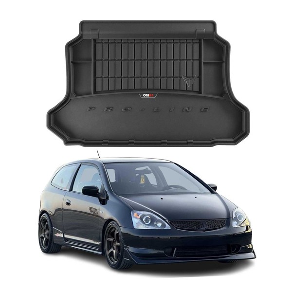 Omac Gummi Kofferraumwanne FüR Honda Civic VII 2000-2005 SchräGheck TPE Schwarz-image